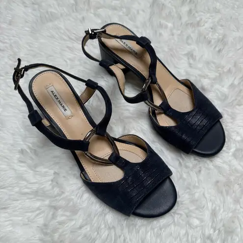 Alex Marie Navy Blue Darlena Sandals Size 6.5