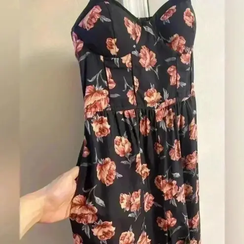 Band of Gypsies  jumpsuit corset top pockets rose‎ print Medium - Image 4