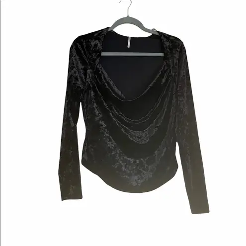 Free People NWT  Perfect Date Top BLACK