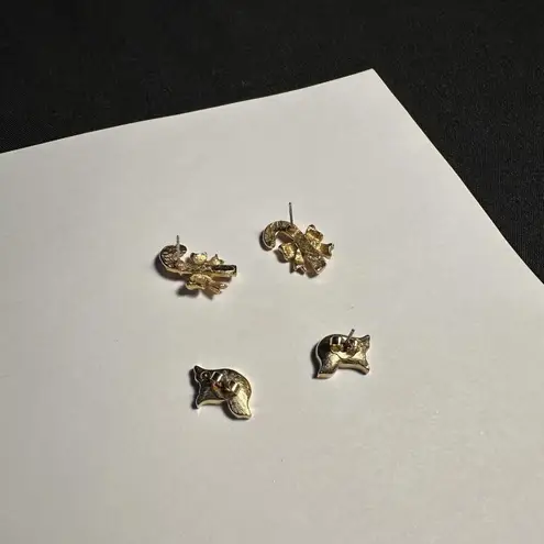 Dove 2 Avon Christmas Holiday Pierced Stud Enamel Earrings Candy Cane /