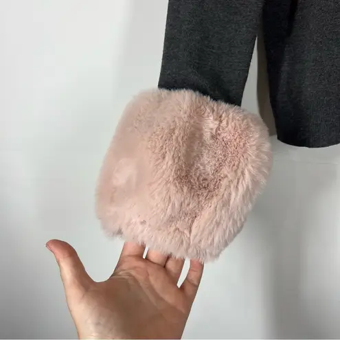 Milly Faux Fur Poof Sleeve Pullover Size Medium