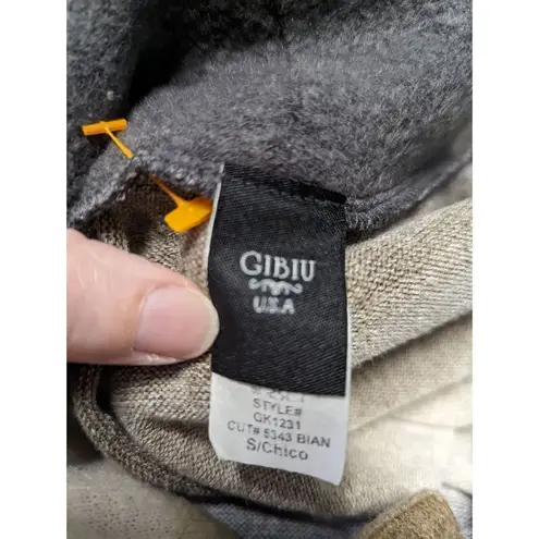 Gibiu duster open front blanket sweater size small Gray