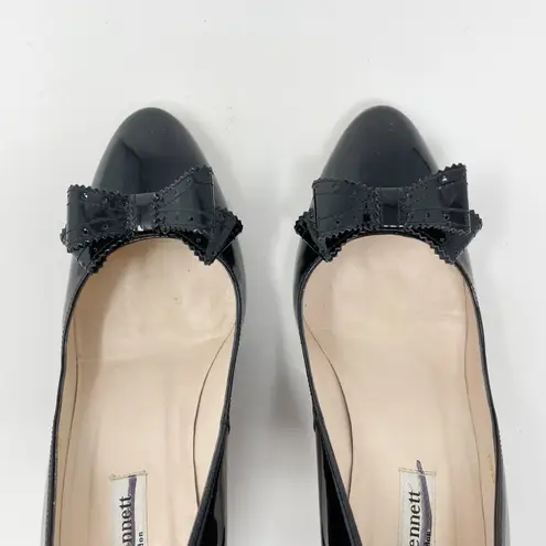 LK Bennett L.K. Bennett Darcia Classic Preppy LK Brogue Black Patent Leather Bow Heels 37