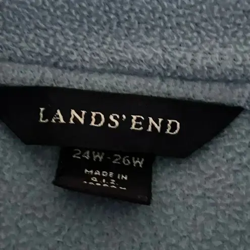 Lands’ End ¼ ZIP Fleece Blue Gray Long Sleeves Soft Cozy Unisex Jacket 3X #1308