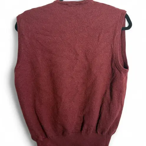 Kilburne and Finch size large 100% merino wool burgundy vintage 90s sweater vest