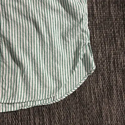 H&M  linen blend shirt green striped