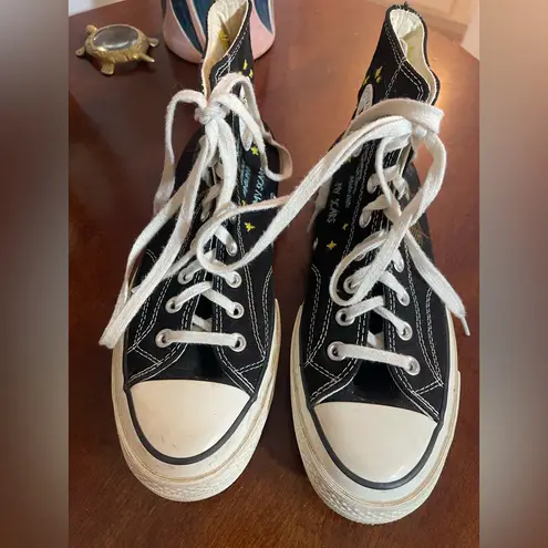 Converse Taylor Swift Folklore Custom Embroidered  Black High-Top Sneakers 9.5 ✨