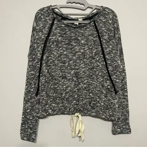 Roxy  Loose Ends Top Black Space Dye Sweater Size Medium