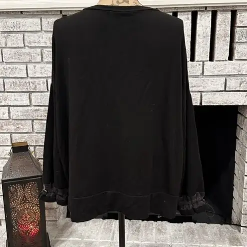 Tandem Super Soft Knit Silk Blend Sweatshirt Made in Italy Size 38 Black Small