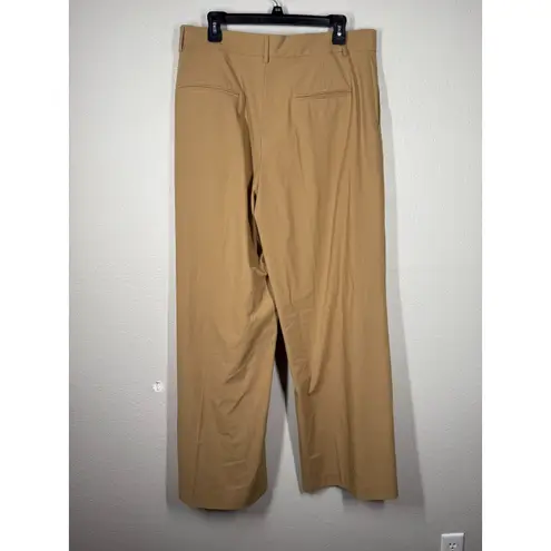 ZARA NWT  Womens Brown Pleated Trouser Pants Sz XL Old Money Preppy Wide Leg