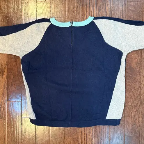 Field Flower by Wendi Reed Colorblock Raglan Sweater – Medium Blue