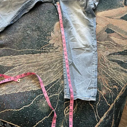 Seven7 Boyfriend Jeans Distressed Light Wash Women’s 14 Mid Rise Blue Capri Y2K