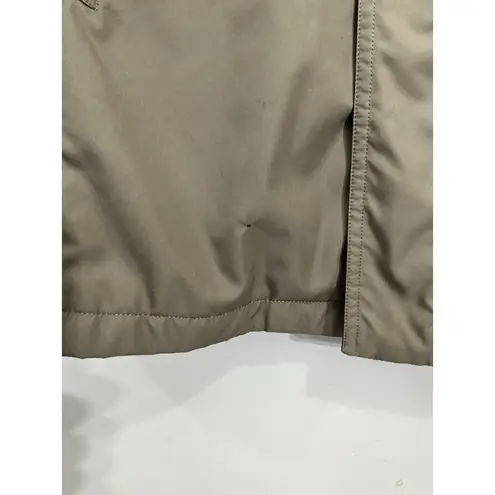 Womans Duru Alta Moda Large Brown Lined Zipper Rain Trench Coat