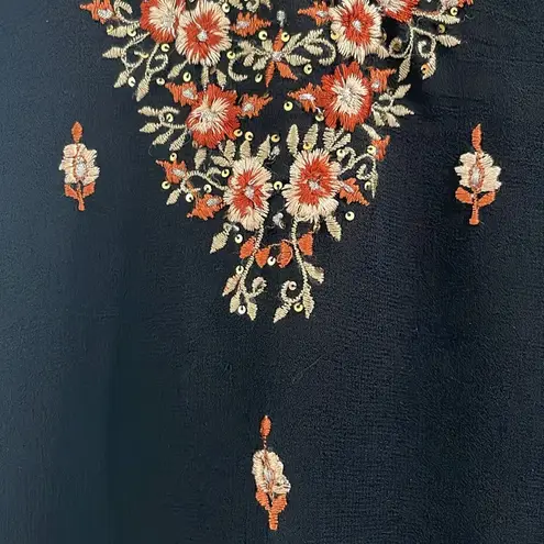 Vintage Embroidered black top Indian kurti top