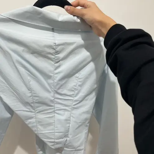 Nanushka Idris Twist Front Poplin Shirt NWOT Blue