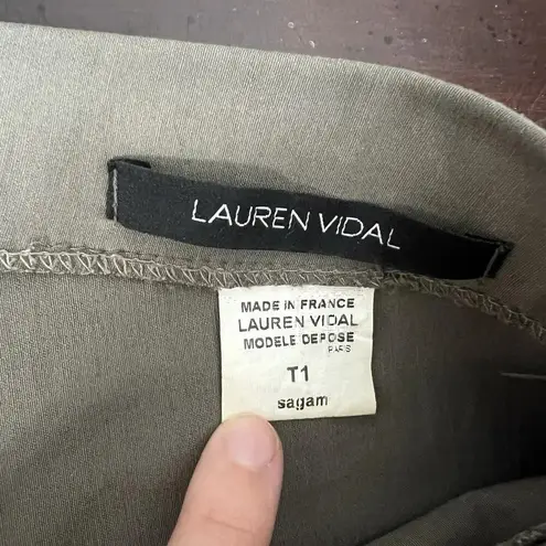 Lauren Vidal Taupe Dress Pants Slim Leg Zip Up Pants Women's Size T1 Small Brown