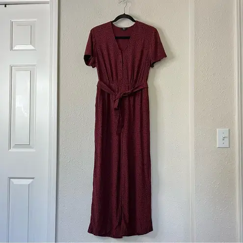 Rails Rust Spotted Jet V Neck Wide Leg Jumpsuit Size Small