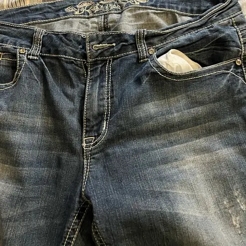 Wax Jean 1X Wax Jeans embroidered light wash tapered skinny jeans