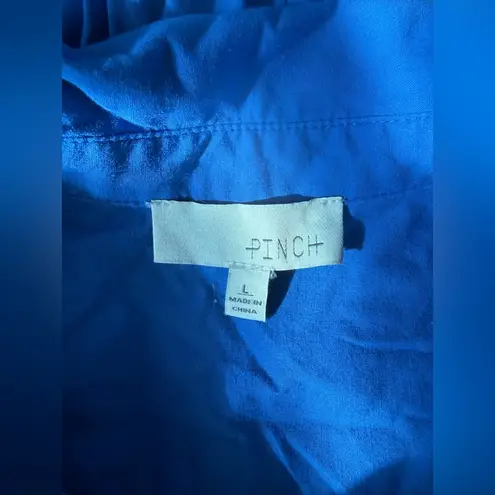 Pinch Blue Puff Sleeve Empire Waist Dress, Pockets, Size Large