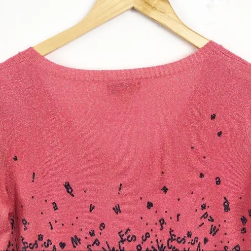 Princess Vera Wang Pullover Sweater Dress Pink falling letter graphic design S
