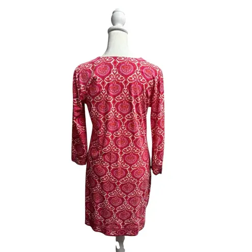 Coolibar Oceanside Tunic Dress 3/4 Sleeve Mini Length Pullover UPF Pink Small S