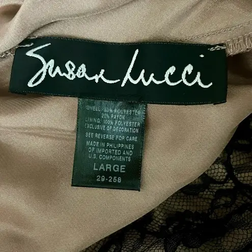 Susan Lucci Women’s Pencil Skirt L Black Lace Overlay Mini Skirt Romantic Goth Size L