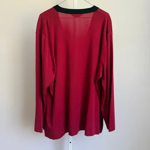 Misook Cardigan Sweater size XL Knit Pockets Long Sleeve Career Casual Red
