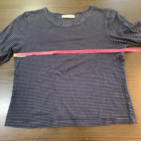 Bryn Walker Striped Bell Sleeve Top Navy Blue S Made USA Cotton Blend Timeless