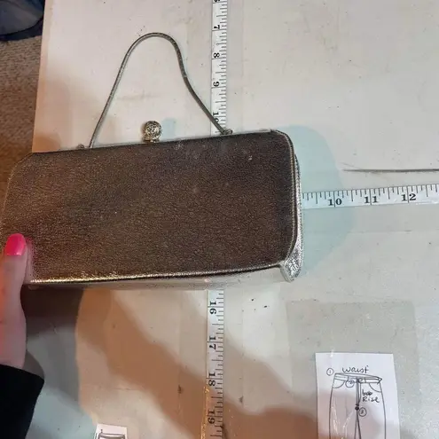 Vintage Rulo Creations Women's Shimmer Clutch Handbag Evening Bag Silver Small