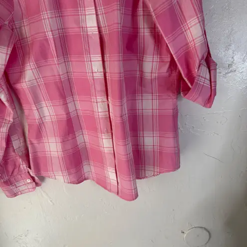 Brooks Brothers "346" Pink White Plaid Button Down Shirt Women's Size 6 Preppy