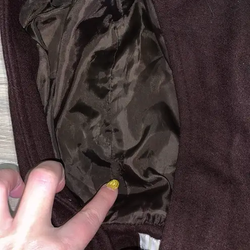 White Stag brown wool blend winter zip up peacoat