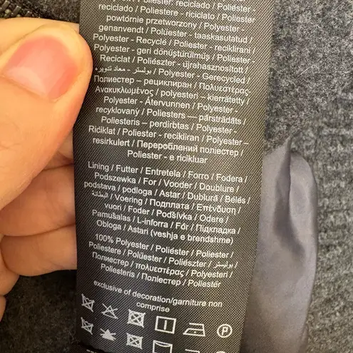 VERO MODA Gray Wool Blend Bomber Jacket M Minimalist Streetwear Scandinavian