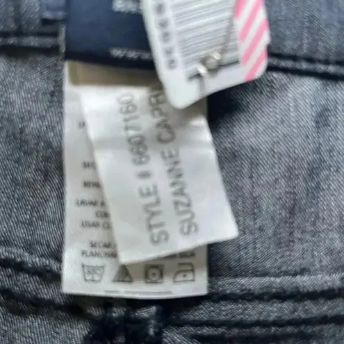 FDJ Women 10 Navy Cotton Dark Denim High Waist Wide Leg Leg Crop Pant Cl… Blue