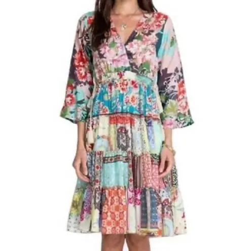 Johnny Was silk Gigi tiered peasant dress NWT