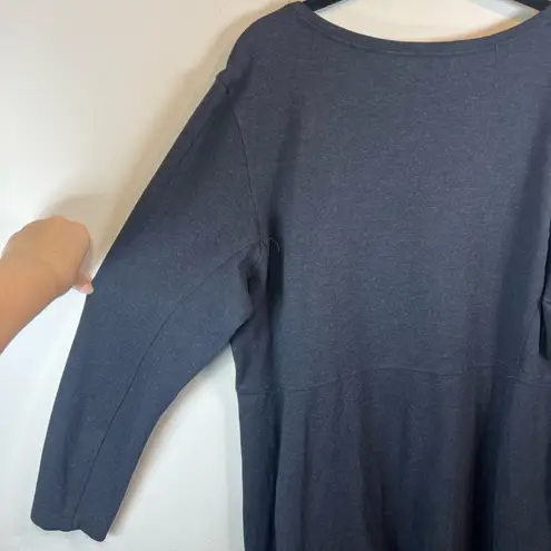 Duluth Trading Co Wearwithall Ponte Knit Dress Gray Long Sleeve Stretch Short XL