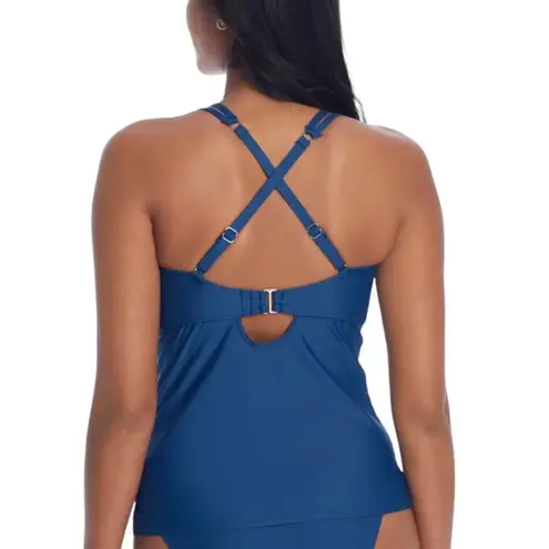 BIRDSONG BARE NECESSITIES NWT Dori Underwire Wrap Tankini Top Size 32DD Blue