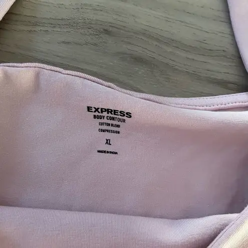 Cotton Express NWT Express Light Pink Body Contour Square Neck Short Sleeve Bodysuit Size XL