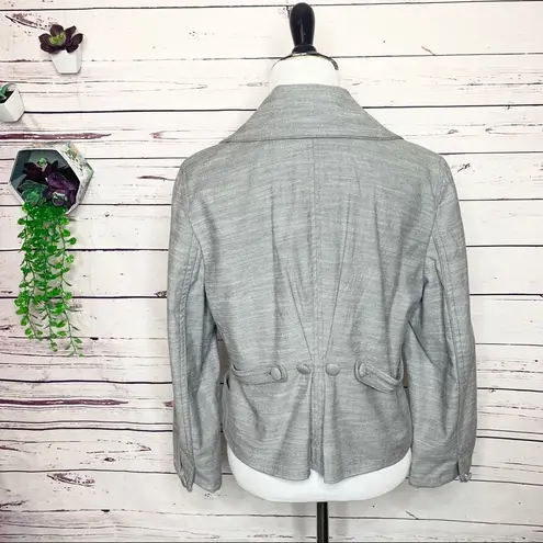 Apostrophe Petite Grey Moto Style Zip Up Jacket Blazer Size 14P