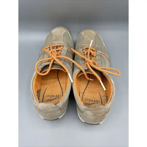 Dansko Tan Suede Leather Lace Up Sneakers Comfort Size 39