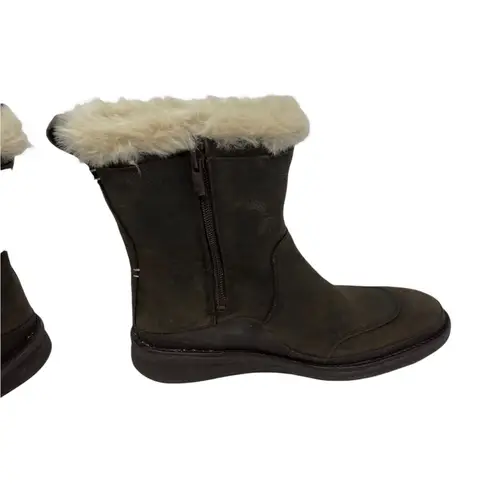 Merrell Ezra Tremblant Mid Suede Winter Boots Brown Faux Fur Lined Buckles 5.5