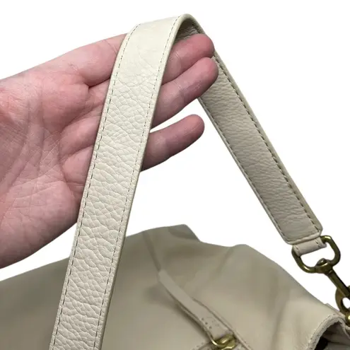 American Leather Co. “Mercer” Hobo Shoulder Bag Cream Ecru Basket Weave Purse