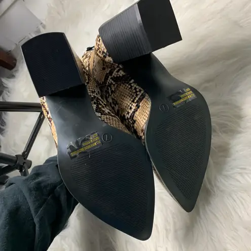 Brown Snakeskin Booties Size 7