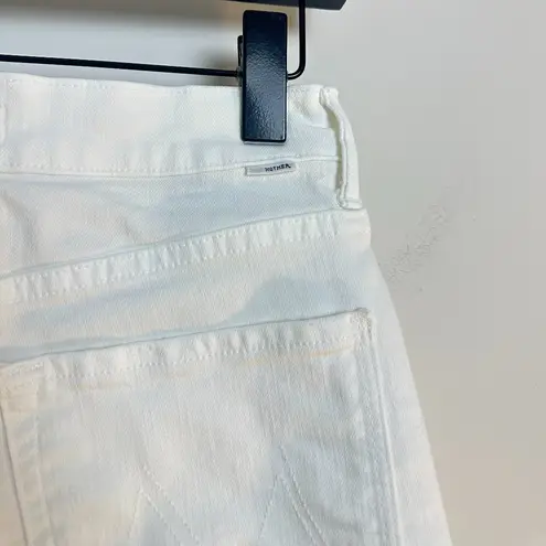 MOTHER The Kick It High Waist Straight Leg Jeans in Wash Fairest Of Them All White Size 26
