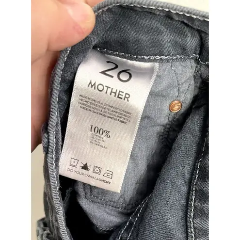 Mother Denim Jeans The Nomad Crop Fray Faded Black Size 26 Grunge Emo Goth