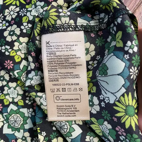 Scotch & Soda Maison Floral Print Lace Smocked Cottage Core Midi Dress - S 💛🎀