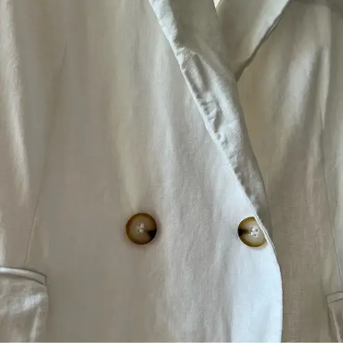 H by Halston Halston Women's White Linen Blend Blazer