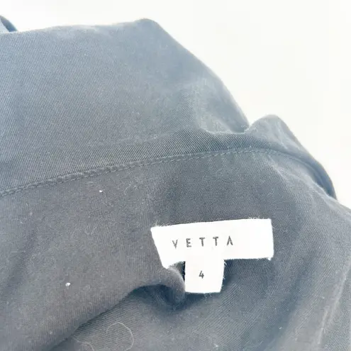 Vetta Womens Quiet Luxury Minimalist Wide Leg Wrap Cape Jumpsuit Size 4 Black