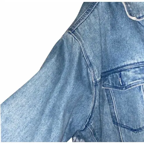 Womens 1980s Stefano International Dye Dip Ombré Jean Denim Jacket