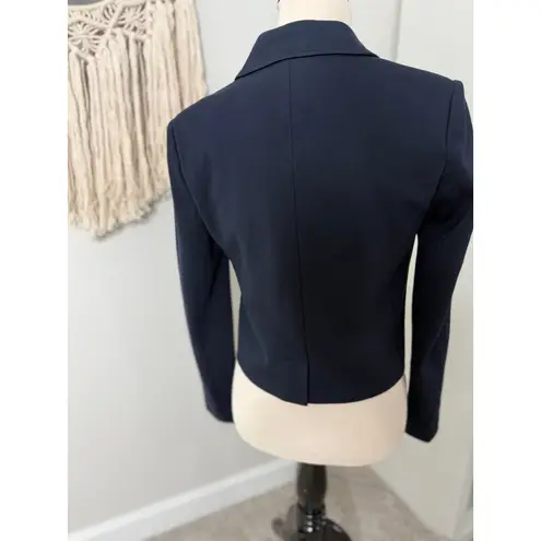 Truth by Republic Women's Navy Blue Enamel Button Double Breasted Blazer 2 NWT