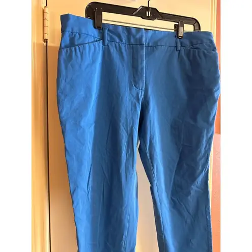 Worthington  Womens Blue Ankle Pants Size 12 Cotton & Spandex Blend